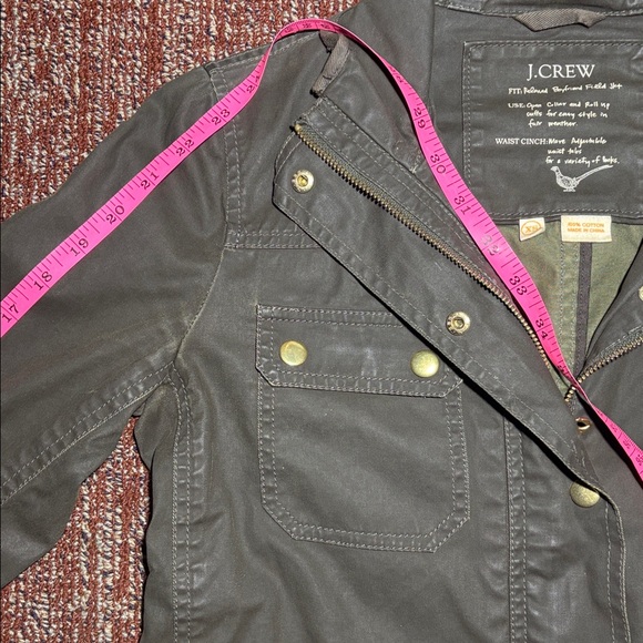 J. crew military style relaxed boyfriend field jacket xs waxed denim grunge - Picture 5 of 12